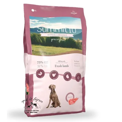 סאמיט Summit 10 ללא דגנים כבש היפואלרגני 12 ק"ג לכל שלבי החיים