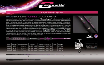 cinnetic - sky line purple crazy kayak 210 5-25lb/2.1m - 9409