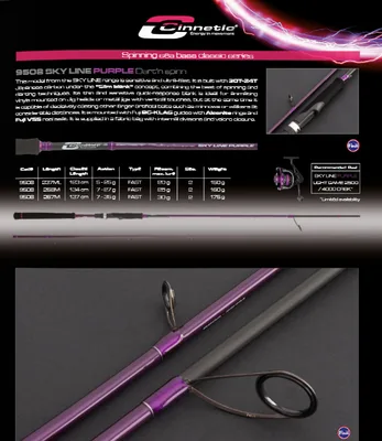 cinnetic - sky line purple dartn spinn 5-25g/2.37m - 9508