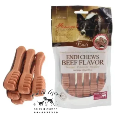 אנדי חטיף דנטלי לכלב מברשת שיניים בטעם בקר 100 גרם