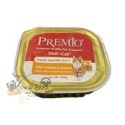 פרמיו שימורי פטה שרימפס וסלמון 100גרם