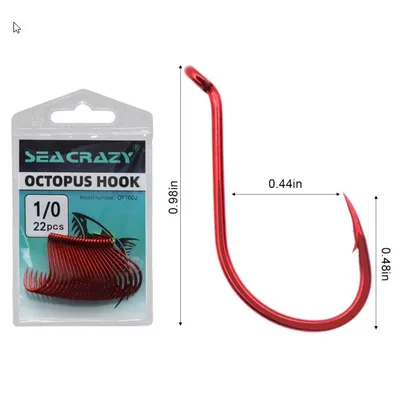 SEA CRAZY OCTOPUS RED #1/0 22PCS