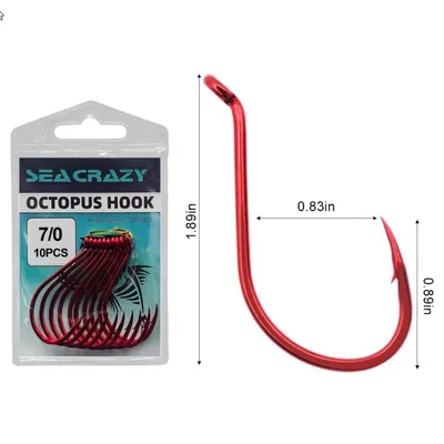 SEA CRAZY OCTOPUS RED #7/0 10PCS