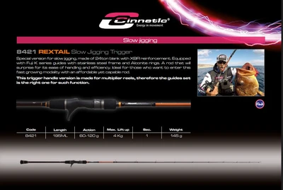 cinnetic - rextail slow jigging 80-150g/1.95m - 8421