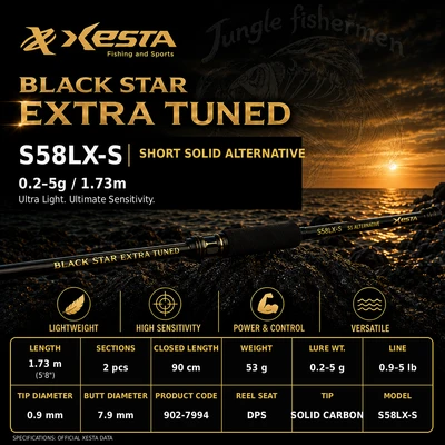 Xesta - Rod Spinning Black Star Extra Tuned S58LX-S SS Alternative -0.2-5g/1.73m