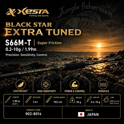 xesta - black star extra tuned s66m-t super friction 0.2-10g/1.99m