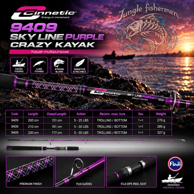 cinnetic - sky line purple crazy kayak 210 5-25lb/2.1m - 9409