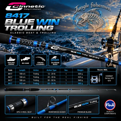 cinnetic - blue win trolling 30-50lb/1.68m - 8417