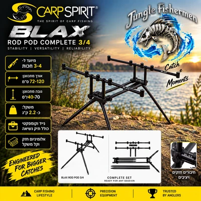 CARPSPIRIT - BLAX ROD POD COMPLETE 3/4 ROD