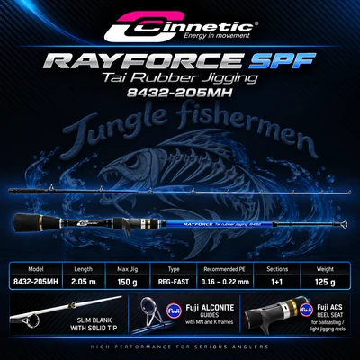 cinnetic - rayforce tai rubber jigging MH 150g-max/2.05m - 8432-205MH
