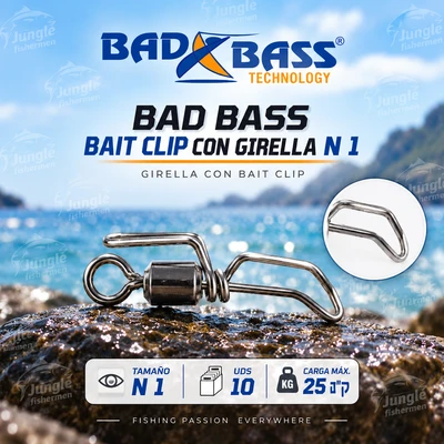 BAD BASS Bait Clip con girella N 1
