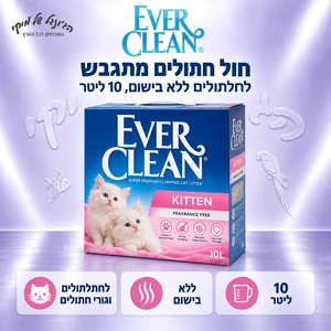 Ever Clean Kitten -חול מתגבש לחתלתולים ללא בישום 10 ליטר