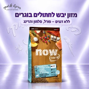 מזון יבש לחתולים בוגרים NOW Fresh ללא דגנים – פורל, סלמון והרינג 3.63 ק״ג